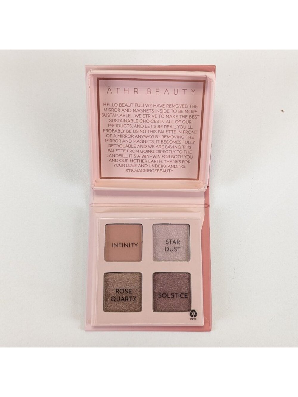 Athr Beauty Rose Quartz Crystal Quad Eyeshadow Palette 4 x 1g Vegan Cruelty-Free